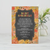 Rustic Fall Leaves Baby Sprinkle / baby shower Invitation (Standing Front)