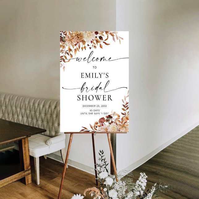 Rustic Fall Leaves Bridal Shower Foam Boards (Creator Uploaded)