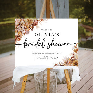 Rustic Fall Leaves Bridal Shower Foam Boards