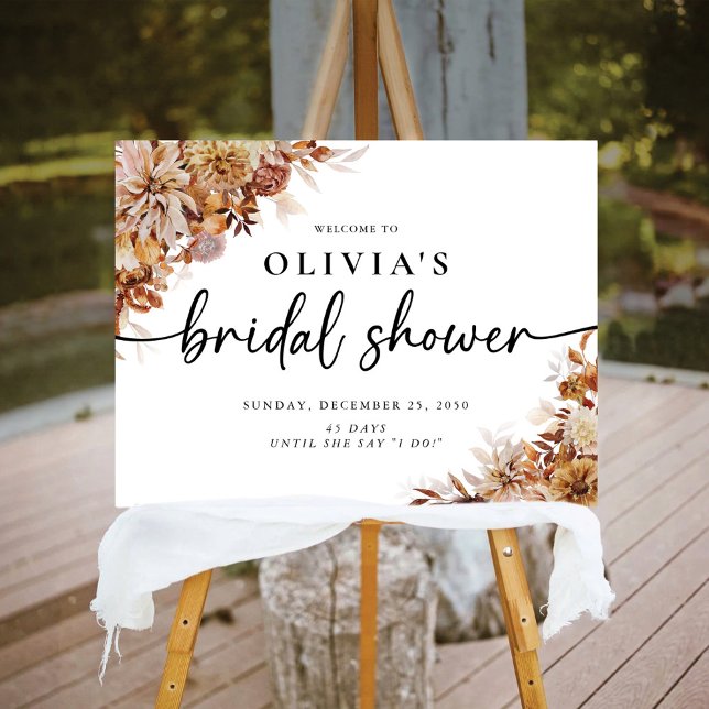 Rustic Fall Leaves Bridal Shower Foam Boards (Creator Uploaded)