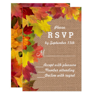 Post Wedding Luncheon Invitation Fall Foliage Burnt Orange Fall Foliage Wedding Invitation Postcard