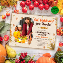 Rustic Fall Leaves Family Photo Thanksgiving