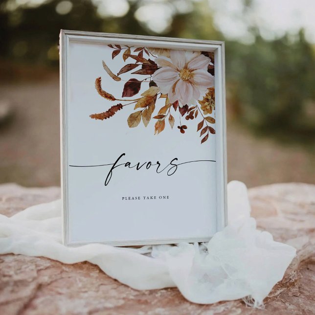 Rustic Fall Leaves Favors Sign (Creator Uploaded)