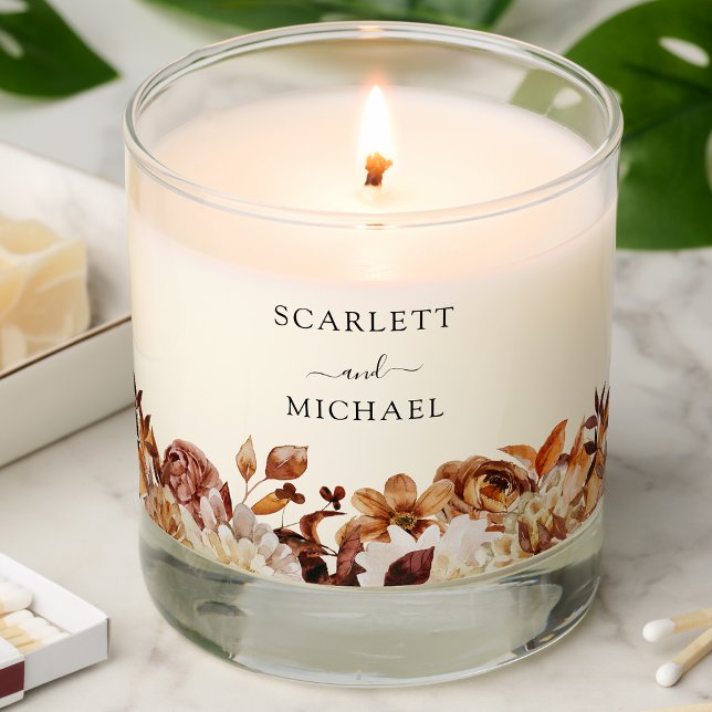 Rustic Fall Leaves Floral Scented Candle (Rustic Fall Leaves Floral Scented Candle by Painted Paperie
)