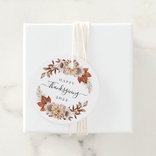 Rustic Fall Leaves Happy Thanksgiving Favor Tags