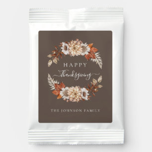 Rustic Fall Leaves Happy Thanksgiving  Hot Chocolate Drink Mix