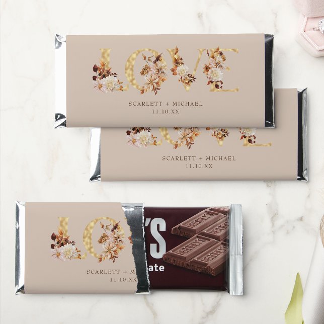 Rustic Fall Leaves Hershey Bar Favors (Rustic Fall Leaves LOVE Hershey Bar Favors by Painted Paperie
)