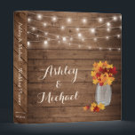 Rustic Fall Leaves Mason Jar String Lights Wedding 3 Ring Binder<br><div class="desc">Rustic Fall Leaves Mason Jar String Lights Wedding Planner Binder. 
(1) For further customization,  please click the "customize further" link and use our design tool to modify this template. 
(2) If you need help or matching items,  please contact me.</div>