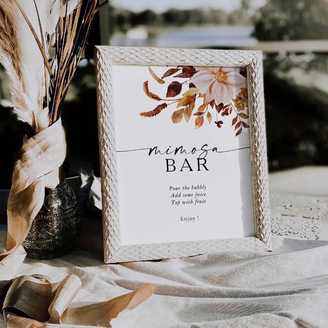 Rustic Fall Leaves Mimosa Bar Sign (Creator Uploaded)