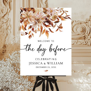 Rustic Fall Leaves Rehearsal Dinner Foam Boards