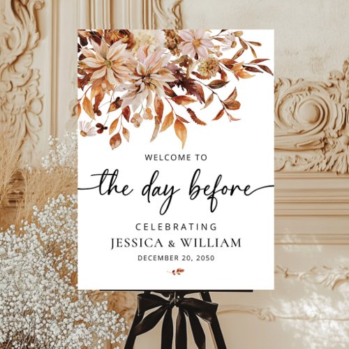 Rustic Fall Leaves Rehearsal Dinner Foam Boards