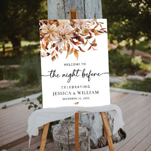 Rustic Fall Leaves Rehearsal Dinner Foam Boards