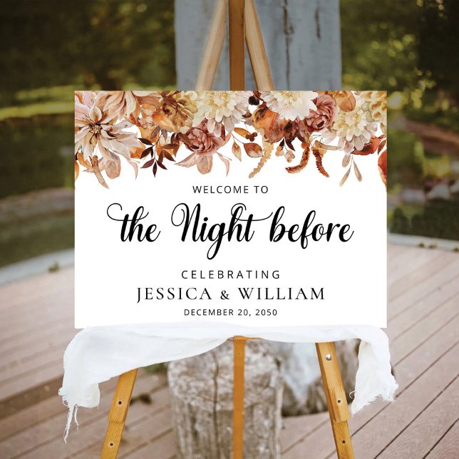 Rustic Fall Leaves Rehearsal Dinner Foam Boards (Creator Uploaded)