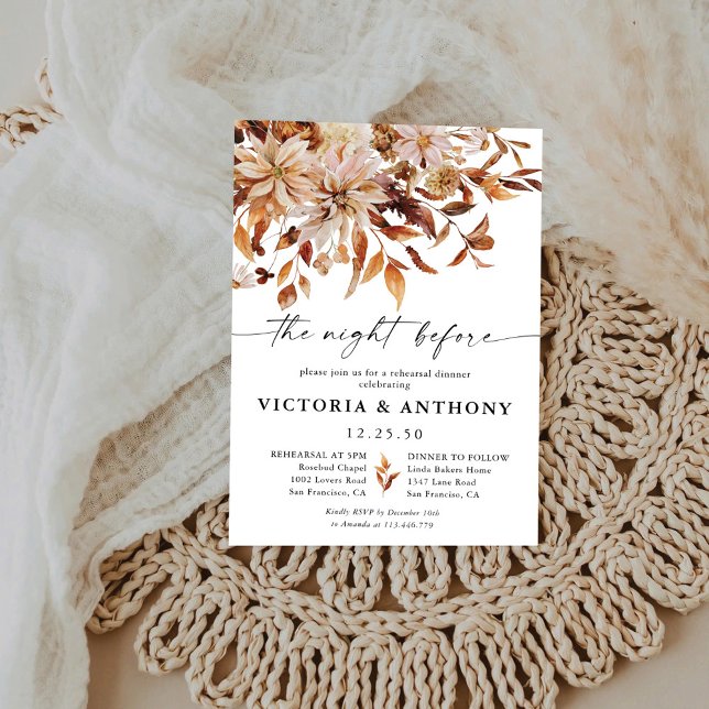 Rustic Fall Leaves Rehearsal Dinner Invitation (Creator Uploaded)