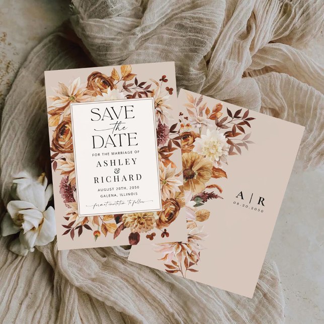 Rustic Fall Leaves Save The Date Card (Creator Uploaded)