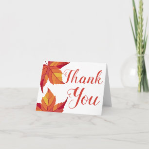 Rustic Fall Leaves Thank You Invitation