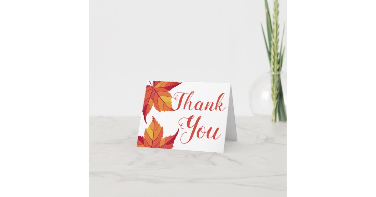 Rustic Fall Leaves Thank You Invitation | Zazzle