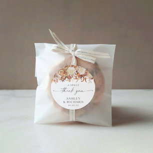 Rustic Fall Leaves Wedding Classic Round Sticker