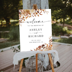 Rustic Fall Leaves Wedding Foam Boards