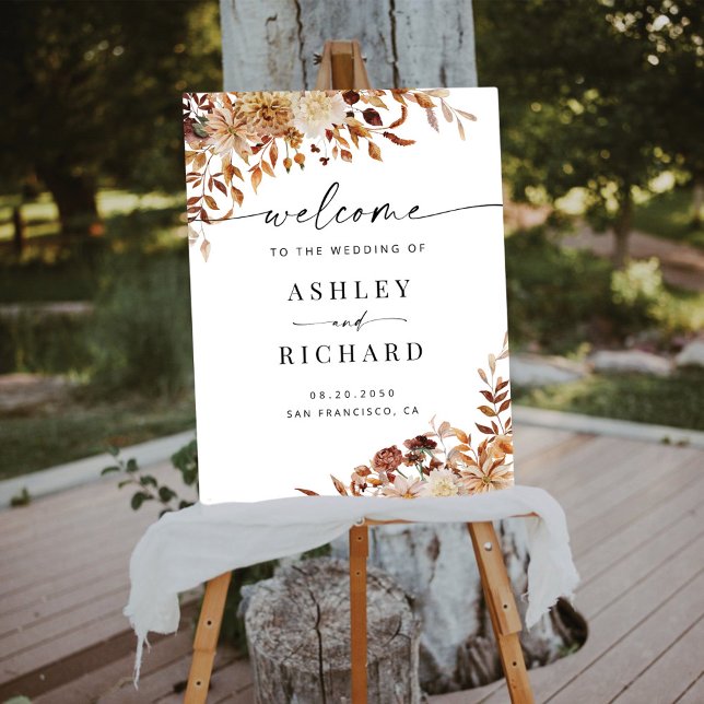 Rustic Fall Leaves Wedding Foam Boards (Creator Uploaded)