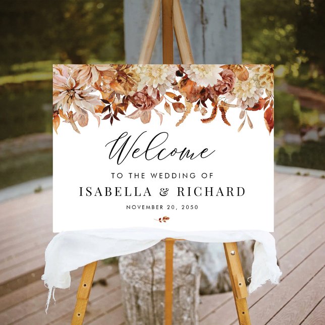 Rustic Fall Leaves Wedding Foam Boards (Creator Uploaded)