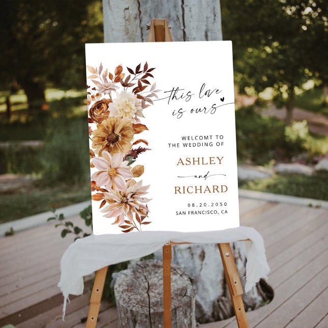 Rustic Fall Leaves Wedding Foam Boards (Creator Uploaded)