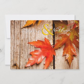 Rustic Fall Leaves Wedding Invitation by party_depot at Zazzle