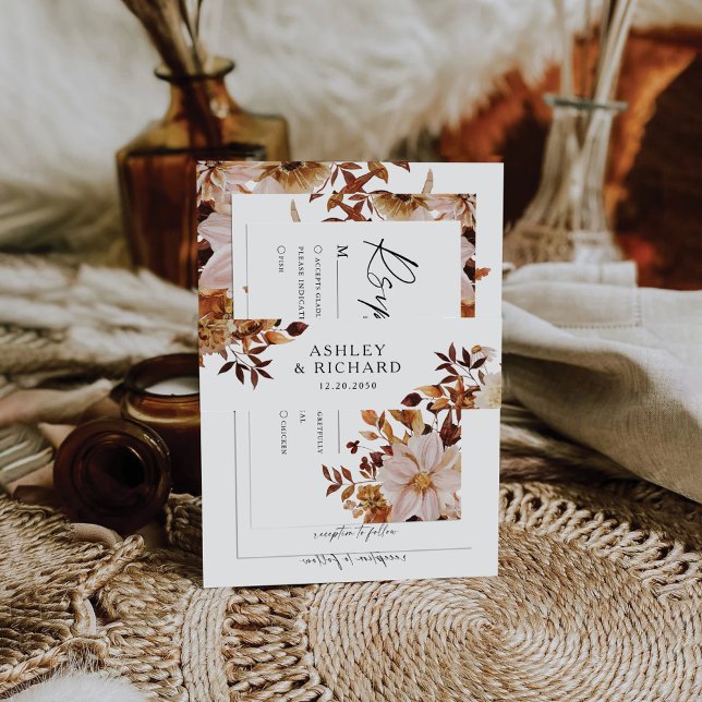 Rustic Fall Leaves Wedding Invitation Belly Band (Creator Uploaded)