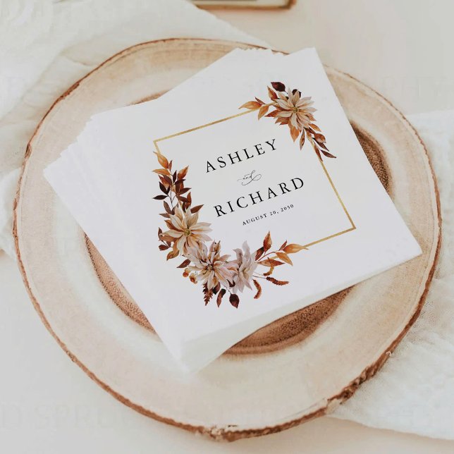 Rustic Fall Leaves Wedding Napkins (Creator Uploaded)