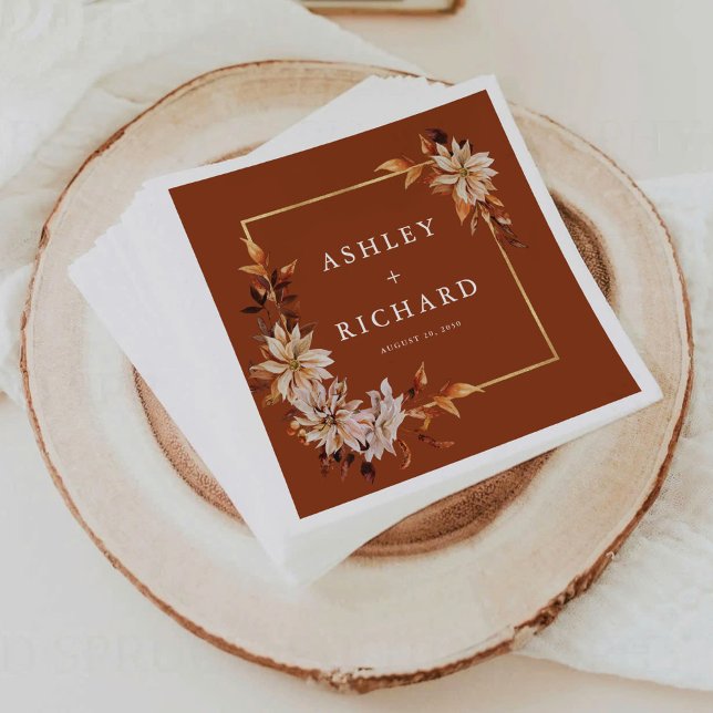 Rustic Fall Leaves Wedding Napkins (Creator Uploaded)