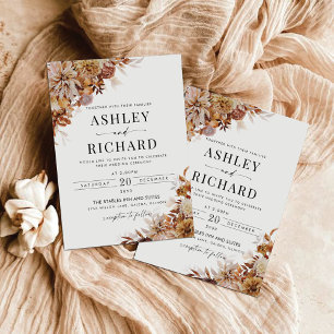 Rustic Fall Leaves Wedding Wedding Invitation