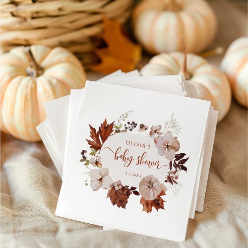 Rustic fall little pumpkin napkins