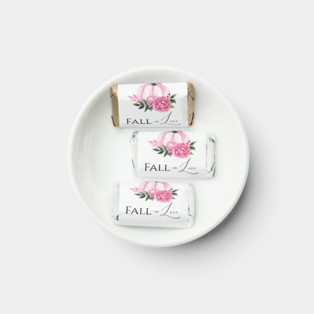 Rustic Fall Love Blush Pink Pumpkin Bridal Shower Hershey's Miniatures (Plate)
