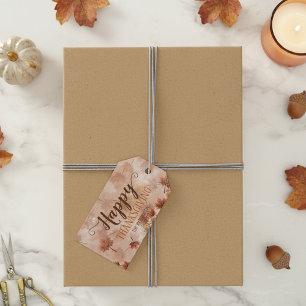 Rustic Fall Maple Leaves Happy Thanksgiving  Gift Tags
