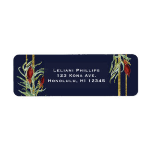 Rustic Fall Marsala Floral Navy Blue Gold Wedding Label