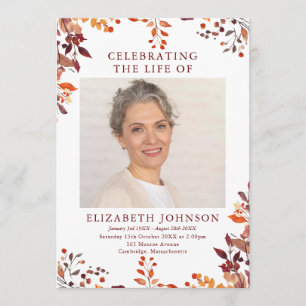 Rustic Fall Memorial Funeral Order Of Service Program