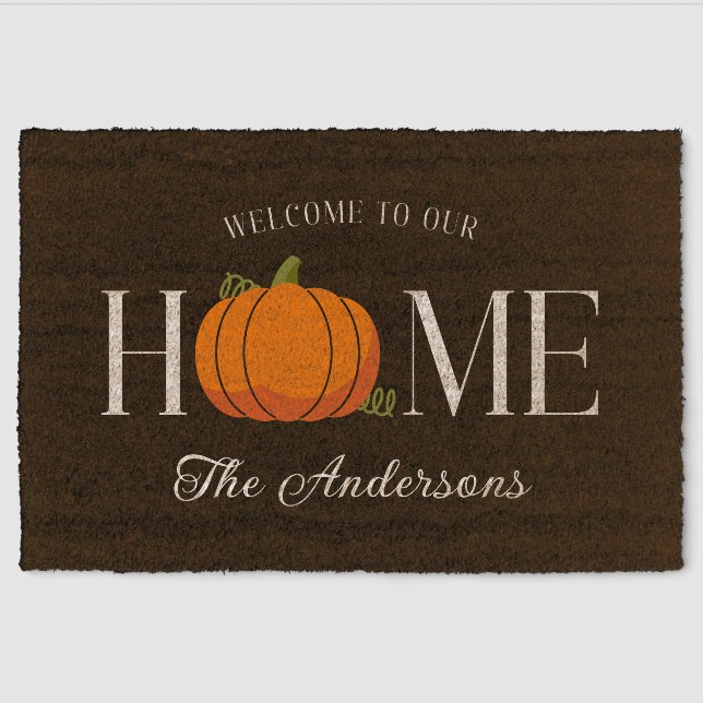 Rustic Fall Modern Farmhouse Coir Mat (Front)