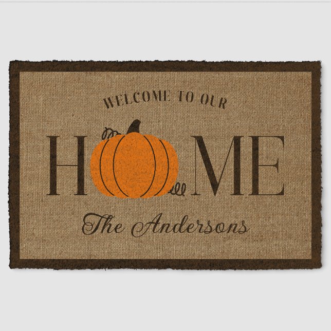 Rustic Fall Modern Farmhouse Coir Mat (Front)