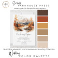 Rustic Fall Mountain Scene Watercolor Wedding Invitation | Zazzle