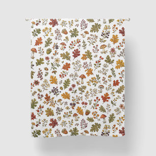 Rustic Fall Mushroom Leaves Woodland Pattern Blackout Curtains