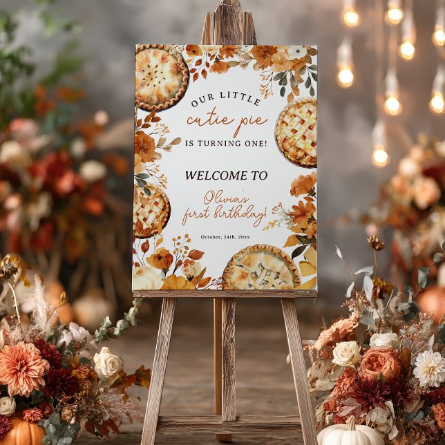 Rustic Fall Neutral Cutie Pie First Birthday Foam Board (Rustic Fall Neutral Cutie Pie First Birthday Foam Board)