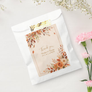 Rustic Fall Orange Foliage Wedding Favor Bag