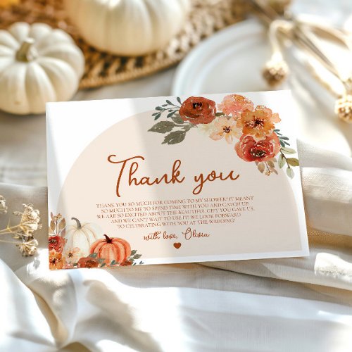 Rustic Fall Pumpkin Autumn Floral Bridal Shower Invitation