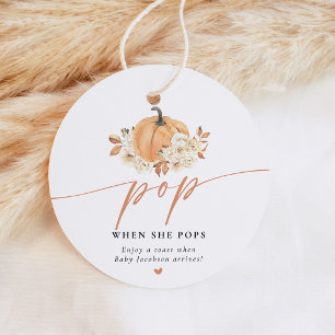 Rustic Fall Pumpkin Baby Shower Favor Tags