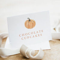 "Rustic Fall Pumpkin Baby Shower Food Label Card