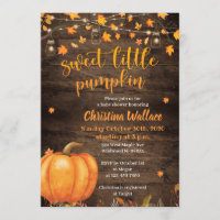 Rustic Fall Pumpkin Baby Shower Invitations