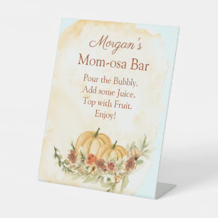 Rustic Fall Pumpkin Baby Shower Mom-osa Bar Sign