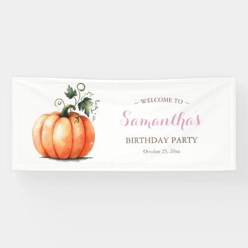 Rustic Fall Pumpkin Birthday  Banner