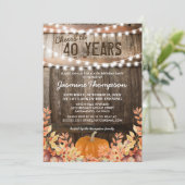 Rustic Fall Pumpkin Birthday Party Invitation (Standing Front)