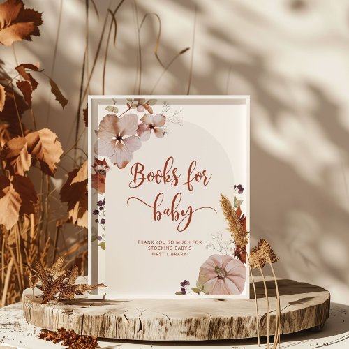 Rustic fall pumpkin books for baby poster